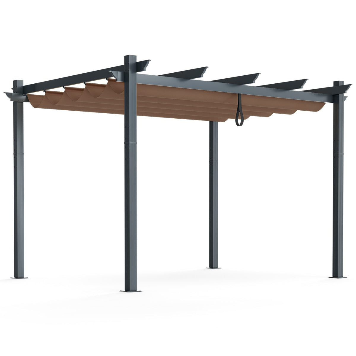 10 x 12 FT Aluminum Retractable Pergola Canopy Shelter – Grape Trellis Design